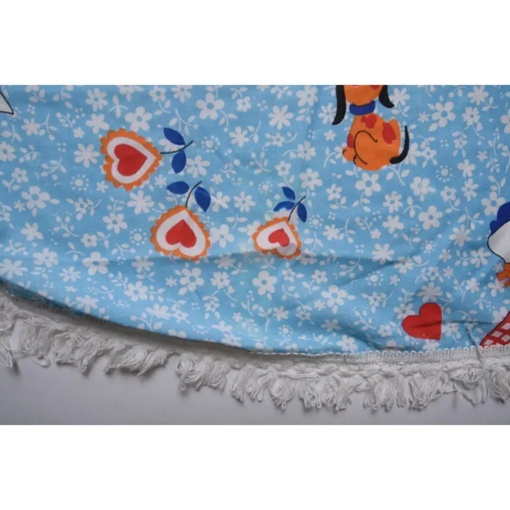 Vintage 70s Sears Raggedy Ann & Andy Doll Coverlet Sheet bobbs merrill company